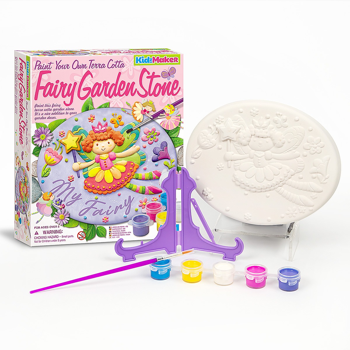 4M-4779 4M KidzMaker – Paint Your Own Terracotta Fairy Garden Stone (1)