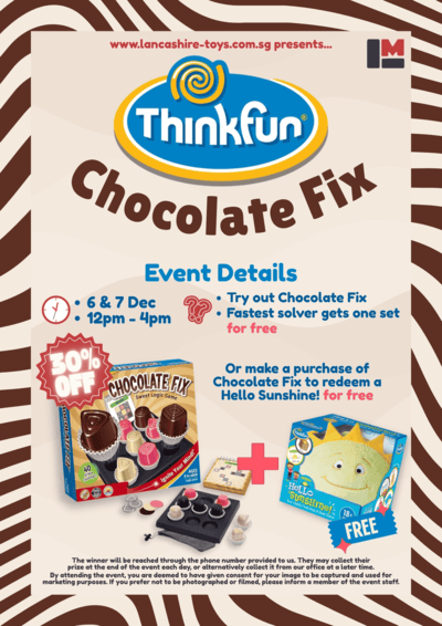 Lancashire Toys Thinkfun Chocolate Fix Event 6th December